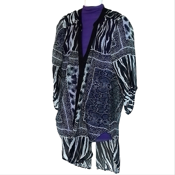 WOMENS ANIMAL PRINT BUTTON DOWN BLOUSE - Picture 2 of 3